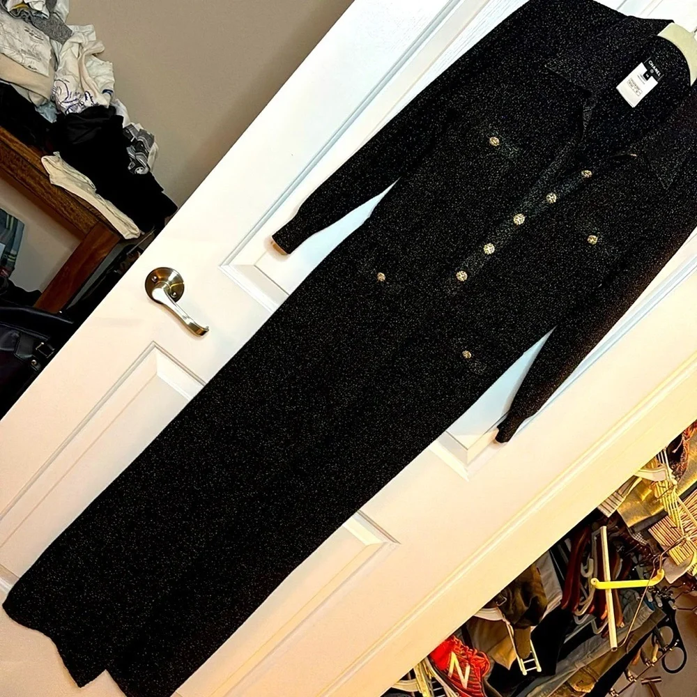 EUC CHANEL women’s black lurex jumpsuit size French 38